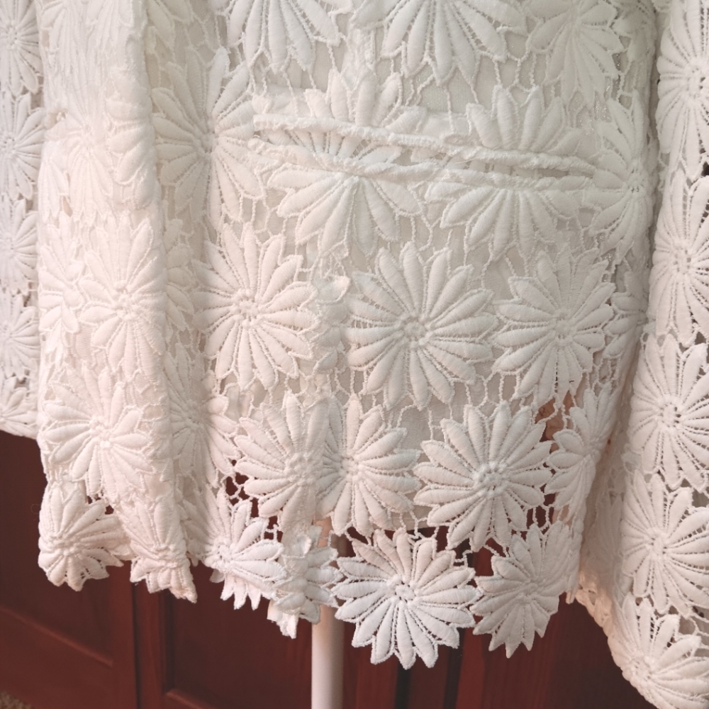 Berek White Lace Daisy Sz Lg Blazer - NWT - Picture 4 of 11